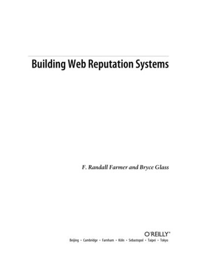 Building Web Reputation Systems